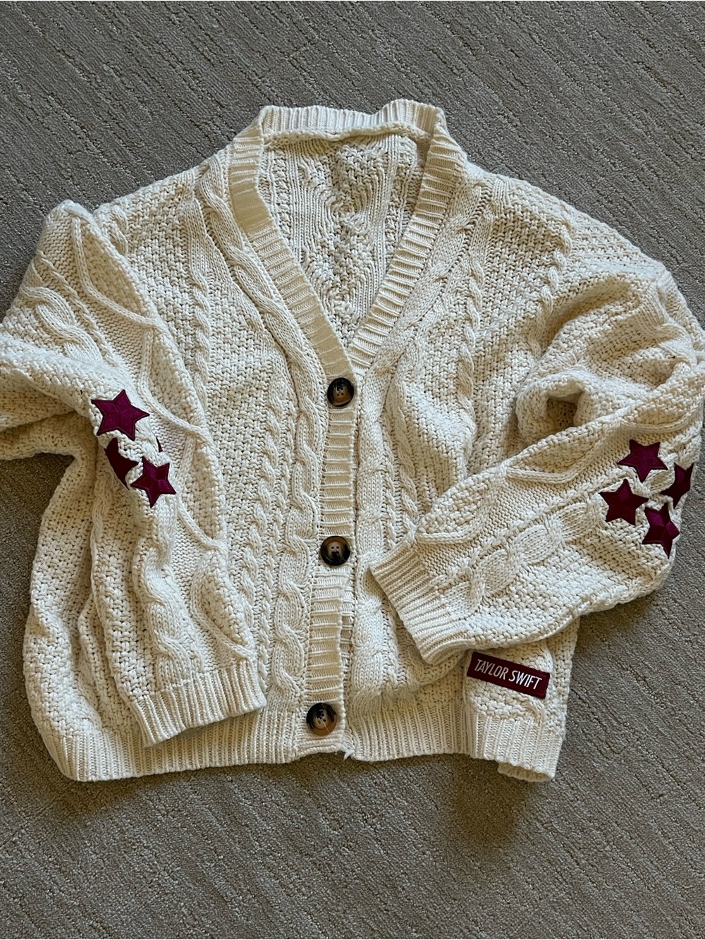 Taylor Swift Cream Cable Knit Cardigan -official Merch. Red Tour.